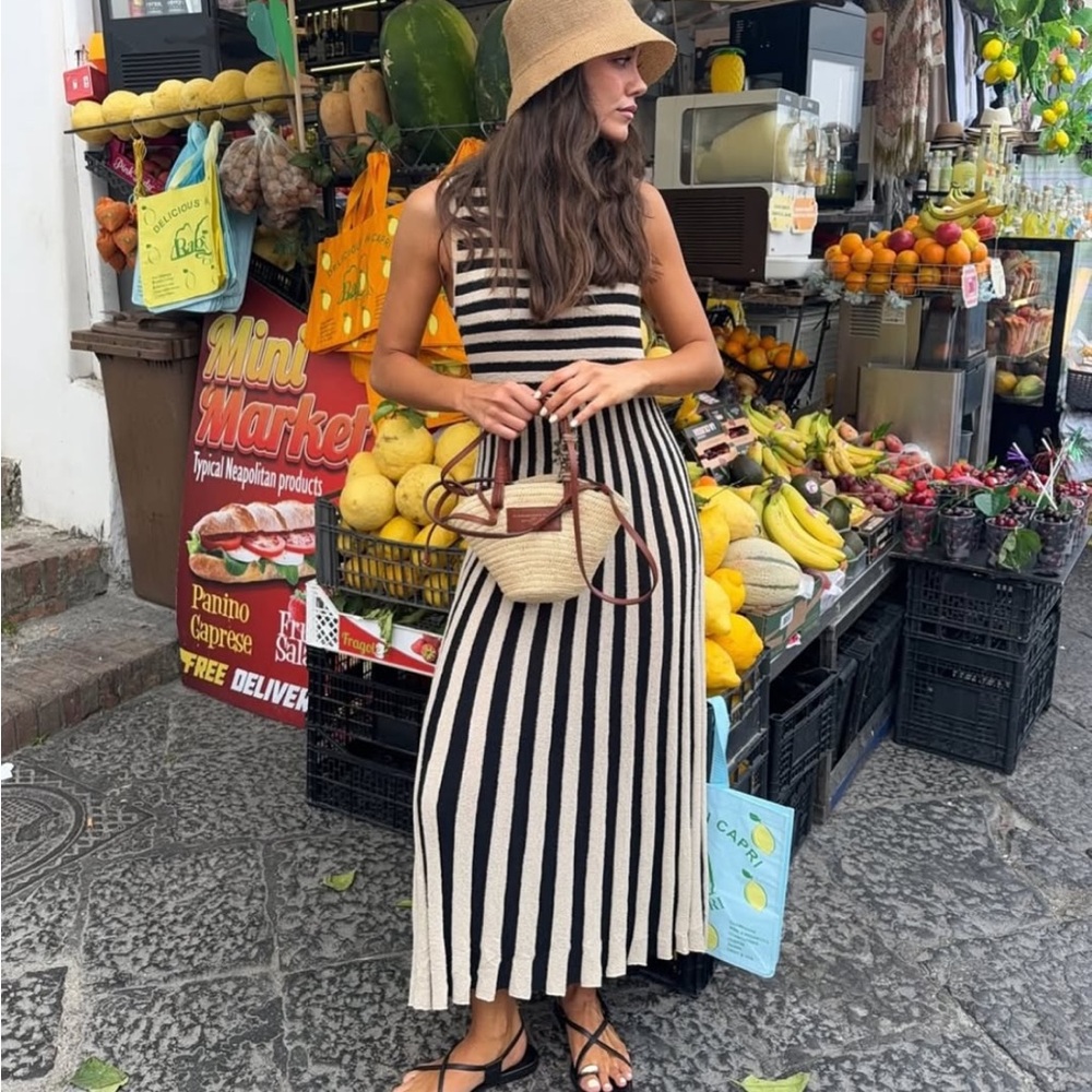 ZARA STRIPED MIDI DRESS